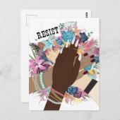 Gemeinsam aufleben - feministische Kunst des Flori Postkarte (Vorne/Hinten)