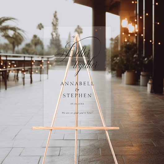 Gemeinsam besser! Modern, kalligrafisch, Hochzeit Acrylschild