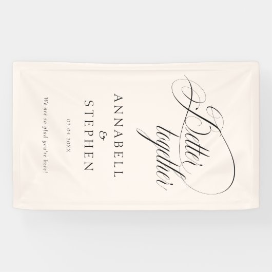 Gemeinsam besser! Moderne, Kalligraphie, Beige Banner (Horizontal)