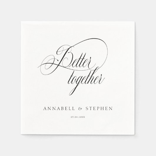 Gemeinsam besser! Moderne, Kalligraphie, Serviette (Vorderseite)