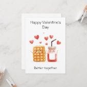 Gemeinsam besser - Niedlich & punny Valentine's Karte (Vorderseite/Rückseite Beispiel)