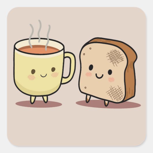 Gemeinsam besser quadratischer aufkleber (Vorderseite)