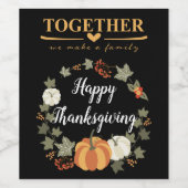 Gemeinsam bilden wir eine Familie, Kranz w. Kürkin Weinetikett (Einzelnes Label)