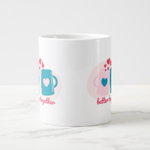 Gemeinsam blau und rosa niedlich einfach Jumbo-Tasse