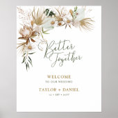 Gemeinsam | Boho Bohemisch Wedding Welcome Poster (Vorne)