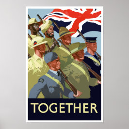 Gemeinsam — britisches Empire Zweiter Weltkrieg Poster