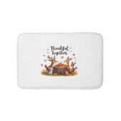 Gemeinsam dankbar - Niedliche Waldtiere Thanksgi Badematte (Vorderseite)