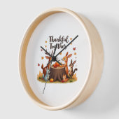 Gemeinsam dankbar - Niedliche Waldtiere Thanksgi Uhr (Winkel)