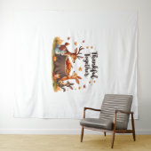 Gemeinsam dankbar - Niedliche Waldtiere Thanksgi Wandteppich (Beispiel (Horizontal))