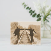 Gemeinsam die Rails laufen - Postkarte (Stehend Vorderseite)