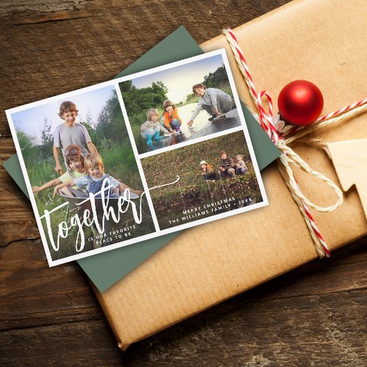 Gemeinsam drei Fotos Feiertagskarte