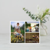Gemeinsam drei Fotos Folien Feiertagspostkarte (Stehend vorne)