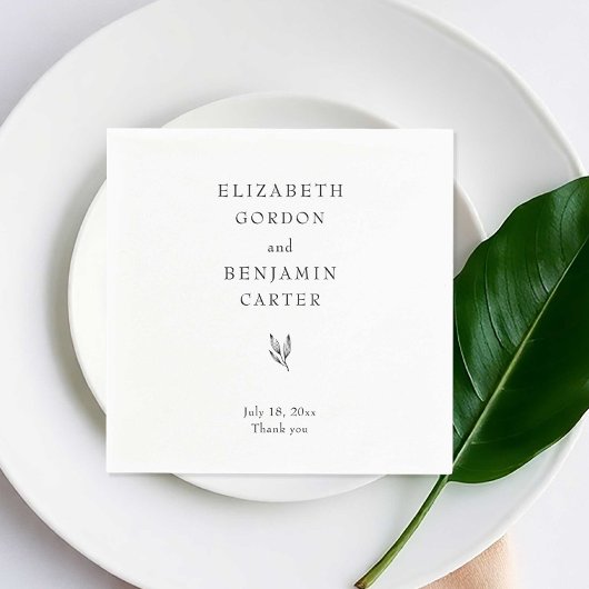 Gemeinsam Elegante Minimalistisch Wedding Vielen D Serviette