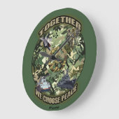 Gemeinsam entscheiden wir uns für Frieden Große Wanduhr (Winkel)