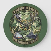 Gemeinsam entscheiden wir uns für Frieden Große Wanduhr (Vorderseite)