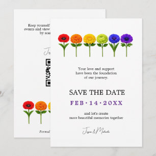 🌈 Gemeinsam Erblühen –Save-the-Date-Karte mit QR Save The Date