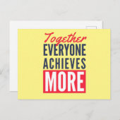 Gemeinsam erreicht jeder mehr Teamwork Postkarte (Vorne/Hinten)