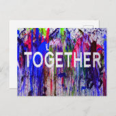 Gemeinsam farbenfrohe Liebe Postkarte (Vorne/Hinten)