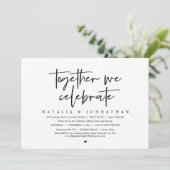 Gemeinsam feiern wir das Party der Hochzeitsfeier Einladung (Stehend Vorderseite)