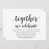 Gemeinsam feiern wir das Party der Hochzeitsfeier Einladung (Vorne/Hinten)