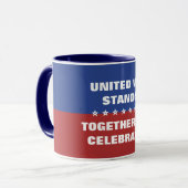 Gemeinsam feiern wir die Flagge Amerikas Tasse (Vorderseite Links)