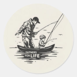 Gemeinsam fischen: Eine zeitlose Anleihe Runder Aufkleber