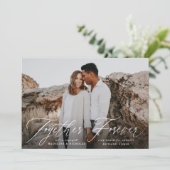 Gemeinsam Forever Foto Verlobung Ankündigung (Stehend Vorderseite)