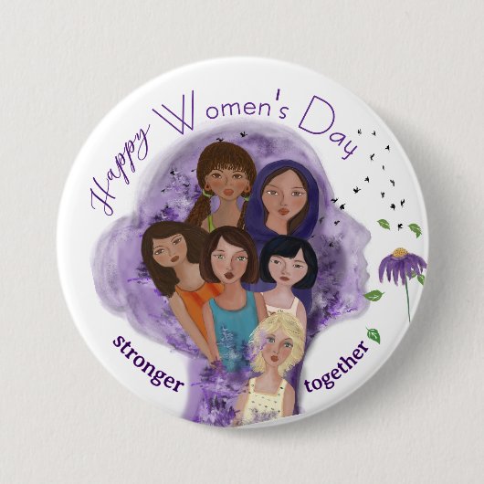 Gemeinsam Frauentag Button (Vorderseite)