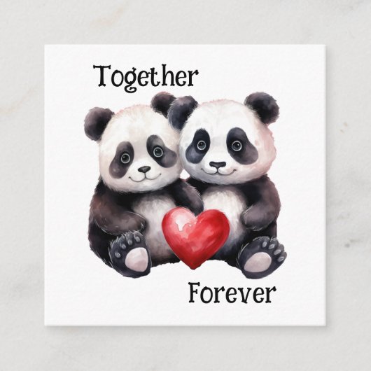 Gemeinsam Froever Panda Paar Begleitkarte (Vorderseite)