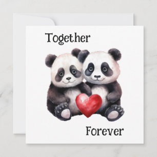 Gemeinsam Froever Panda Paar Feiertagskarte