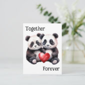 Gemeinsam Froever Panda Paar Feiertagspostkarte (Stehend Vorderseite)