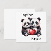 Gemeinsam Froever Panda Paar Save The Date (Vorne/Hinten)
