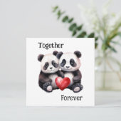 Gemeinsam Froever Panda Paar Save The Date (Stehend Vorderseite)