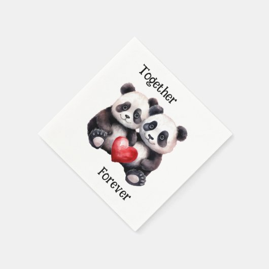 Gemeinsam Froever Panda Paar Serviette (Ecke)