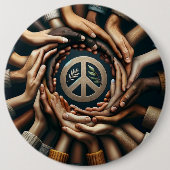 Gemeinsam für den Frieden - viele Hände Button (Vorderseite)