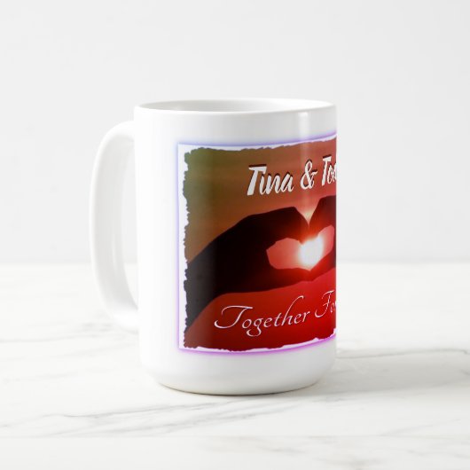 Gemeinsam für immer initialisiert kaffeetasse (Vorderseite Links)