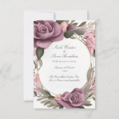 Gemeinsam für Mauve Floral Wedding Einladung (Vorderseite)