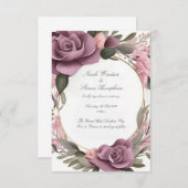 Gemeinsam für Mauve Floral Wedding Einladung (Vorne/Hinten)