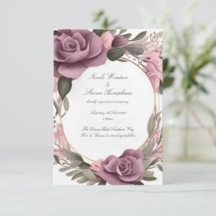 Gemeinsam für Mauve Floral Wedding Einladung