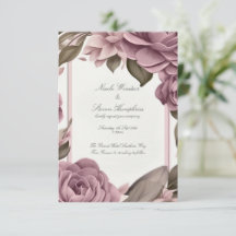 Gemeinsam für Mauve Floral Wedding Einladung