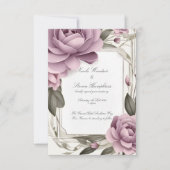 Gemeinsam für Mauve Floral Wedding Einladung (Vorderseite)