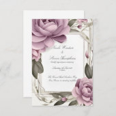 Gemeinsam für Mauve Floral Wedding Einladung (Vorne/Hinten)