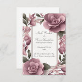 Gemeinsam für Mauve Floral Wedding Einladung (Vorne/Hinten)