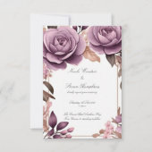 Gemeinsam für Mauve Floral Wedding Einladung (Vorderseite)