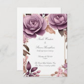 Gemeinsam für Mauve Floral Wedding Einladung (Vorne/Hinten)