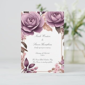 Gemeinsam für Mauve Floral Wedding Einladung