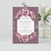 Gemeinsam für Mauve Floral Wedding Einladung (Stehend Vorderseite)