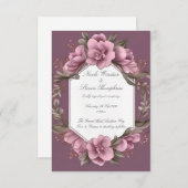 Gemeinsam für Mauve Floral Wedding Einladung (Vorne/Hinten)