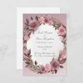 Gemeinsam für Mauve Floral Wedding Einladung (Vorne/Hinten)