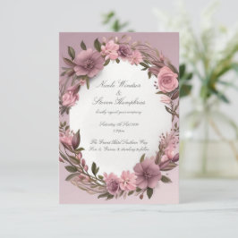 Gemeinsam für Mauve Floral Wedding Einladung